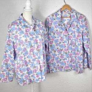 Pair of Vintage Floral Sears Pajama Tops